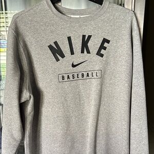 Nike Heather Gray Baseball Crewneck